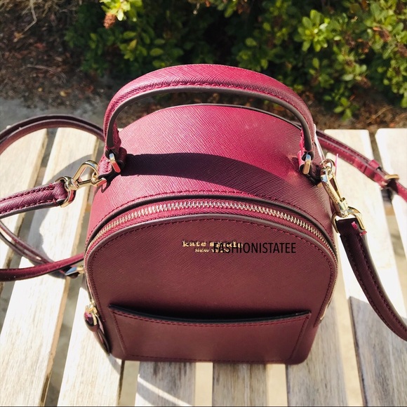 kate spade mini convertible backpack cherrywood - Picture 4 of 8